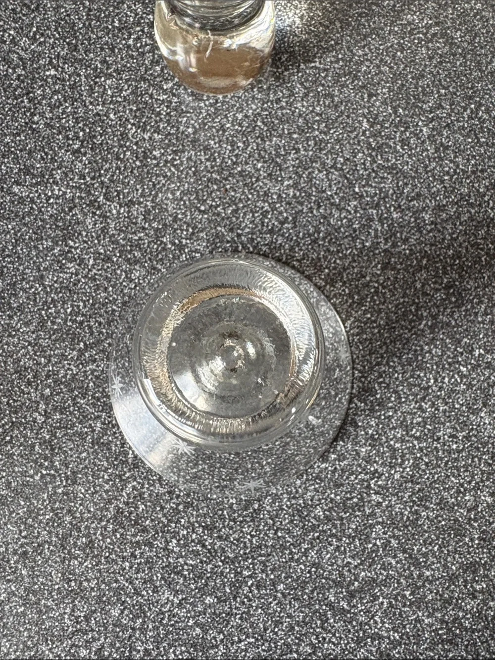Rare Clear Starburst Glass Cocktail Shaker Set with Matching Glasses